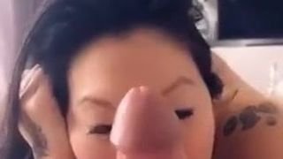 Hot pregnant busty asian girl worship her white daddy