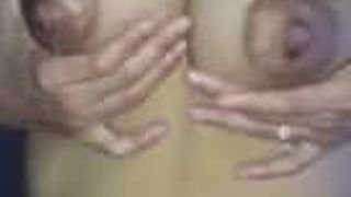 Pregnant amateur riding and dripping