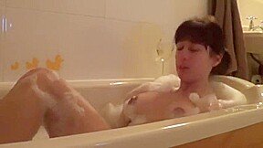 Clean Her Pregnant Body In The Bathroom For After Touching With Kelly Hart